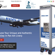 Website homepage displaying Pan Am drinks trolley with text, "You will love your unique and authentic airline trolley in Pan Am Livery"